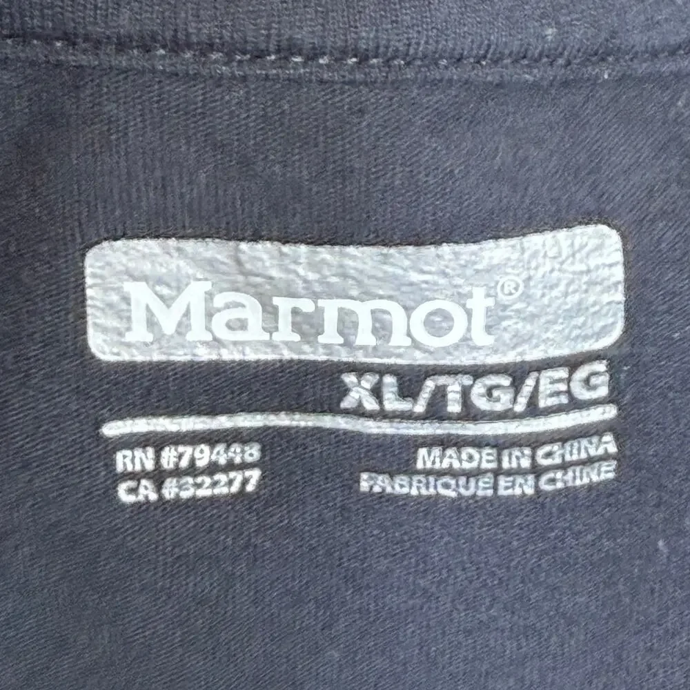 Marmot Men XL Black Long Sleeve Graphic T Shirt Outdoor Casual Performance